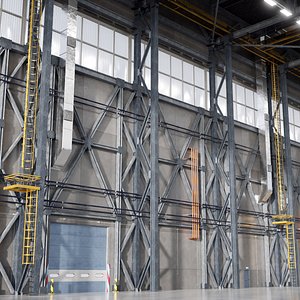 3D XXL Airliner Hangar model