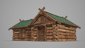 3D ancient wooden dwelling model