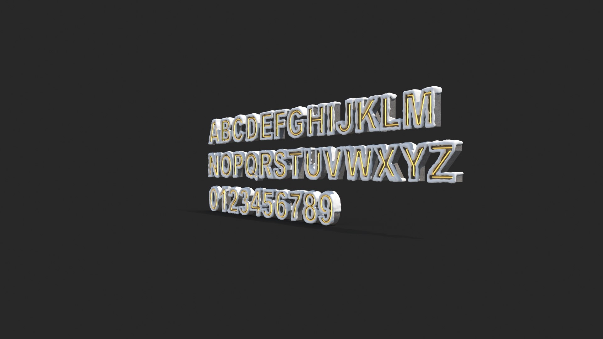 Snowy  Letter Neon 3D https://p.turbosquid.com/ts-thumb/zv/RnQdgl/Sf/concreteletter_11/jpg/1645409091/1920x1080/fit_q87/b7ffbe8e48e76fb3bbcd044a57f38b8b77aa19ec/concreteletter_11.jpg
