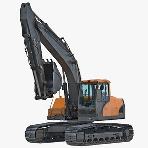 tracked excavator generic rigged 3d max