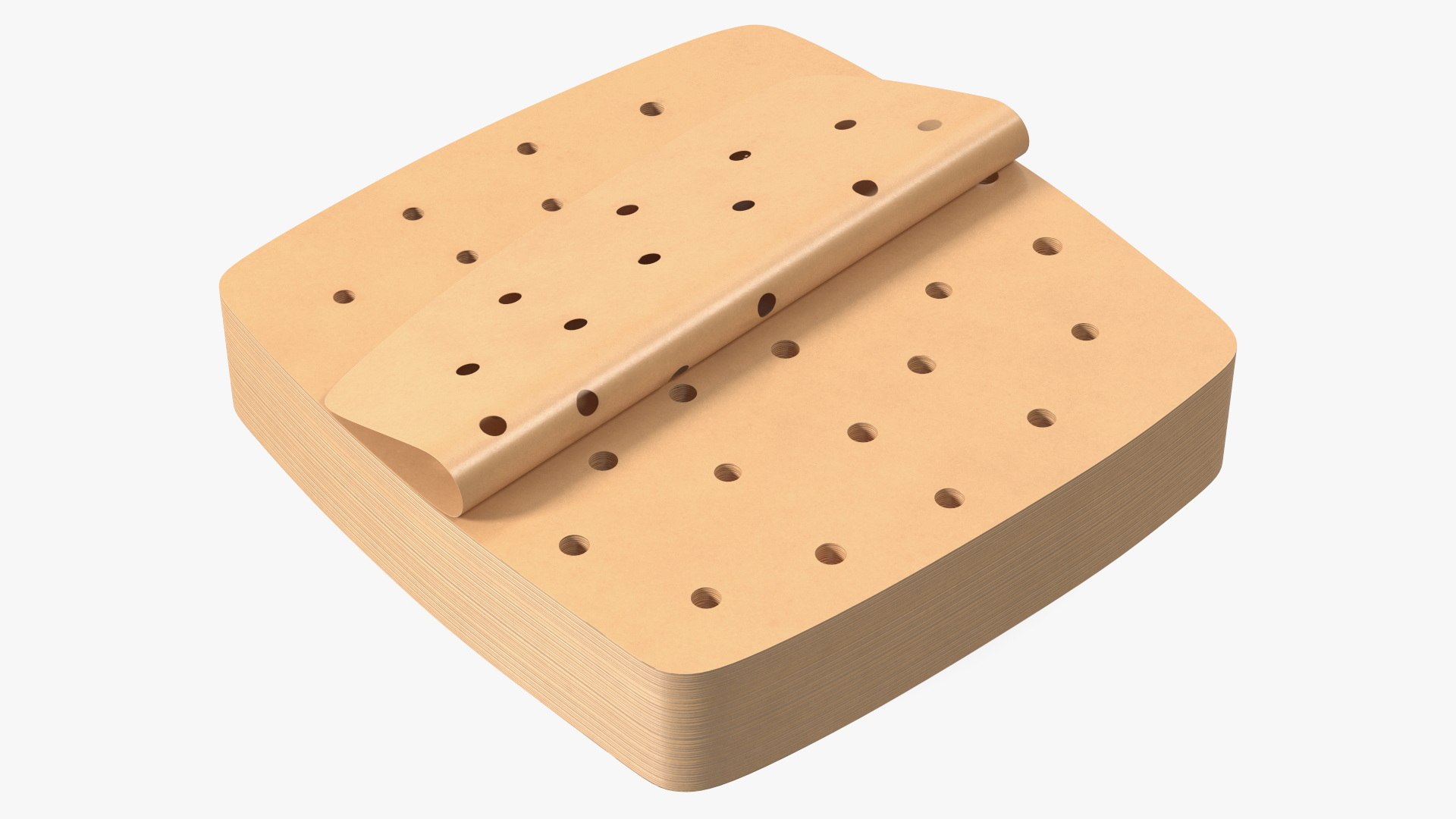 Stack of Square Disposable Paper Air Frier Liners 3D model preview