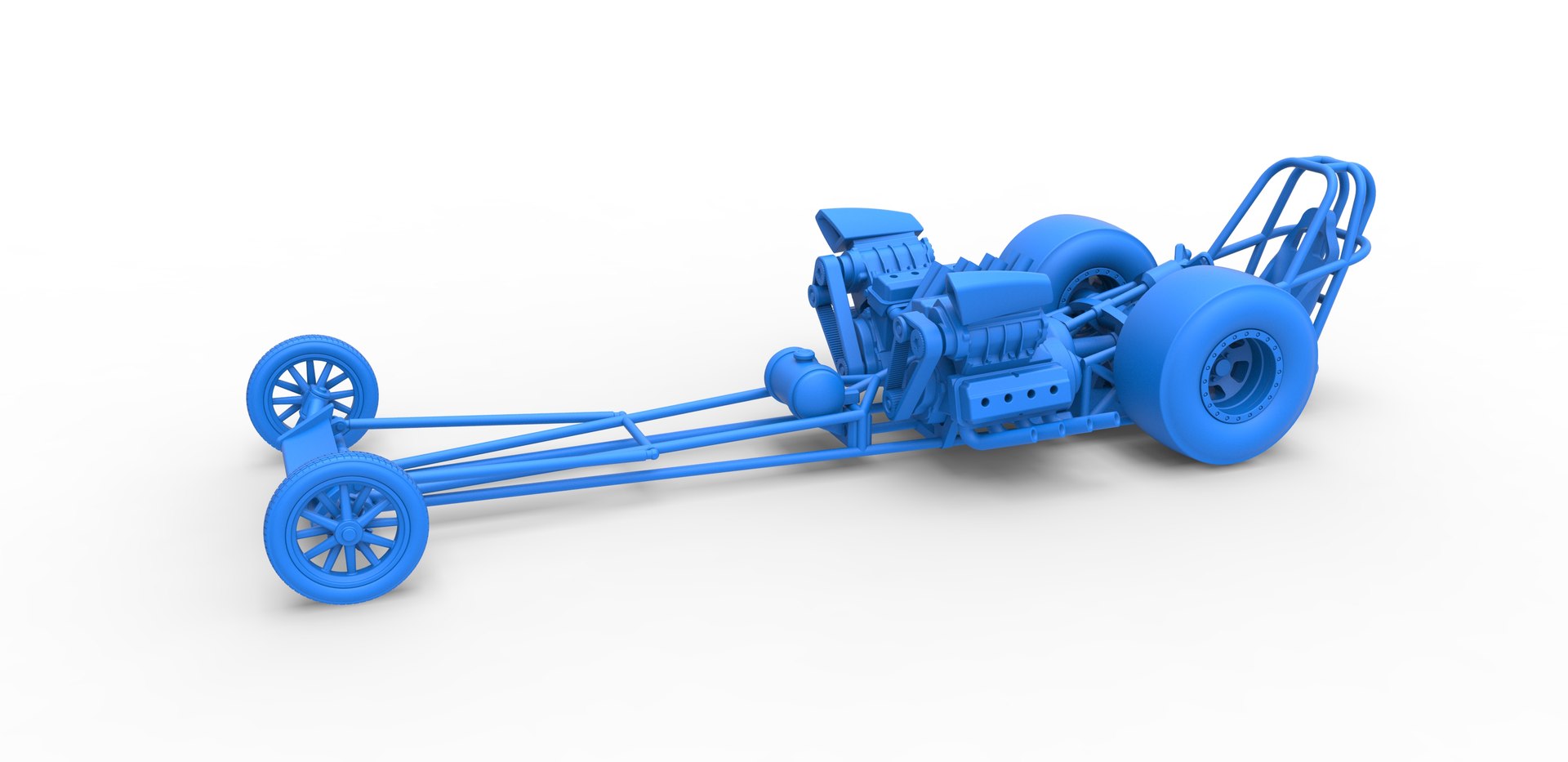 3D Diecast Front Engine Dragster With 2 V8 Version 2 Scale 1 To 25 ...