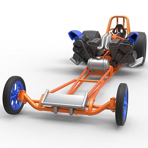 Front engine dragster with 2 V8 Version 2 Scale 1 to 25