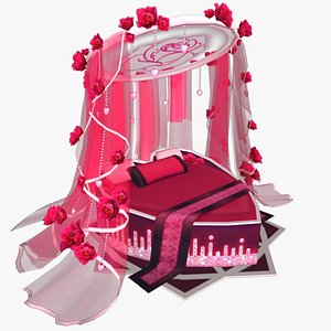 Romantic Love Bed Rigged Animated Low Poly