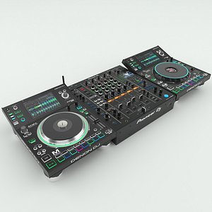 Denon DJ Media Player SC5000 PRIME SC5000M Prime and Pioneer  DJM-A9 mixer 3D model