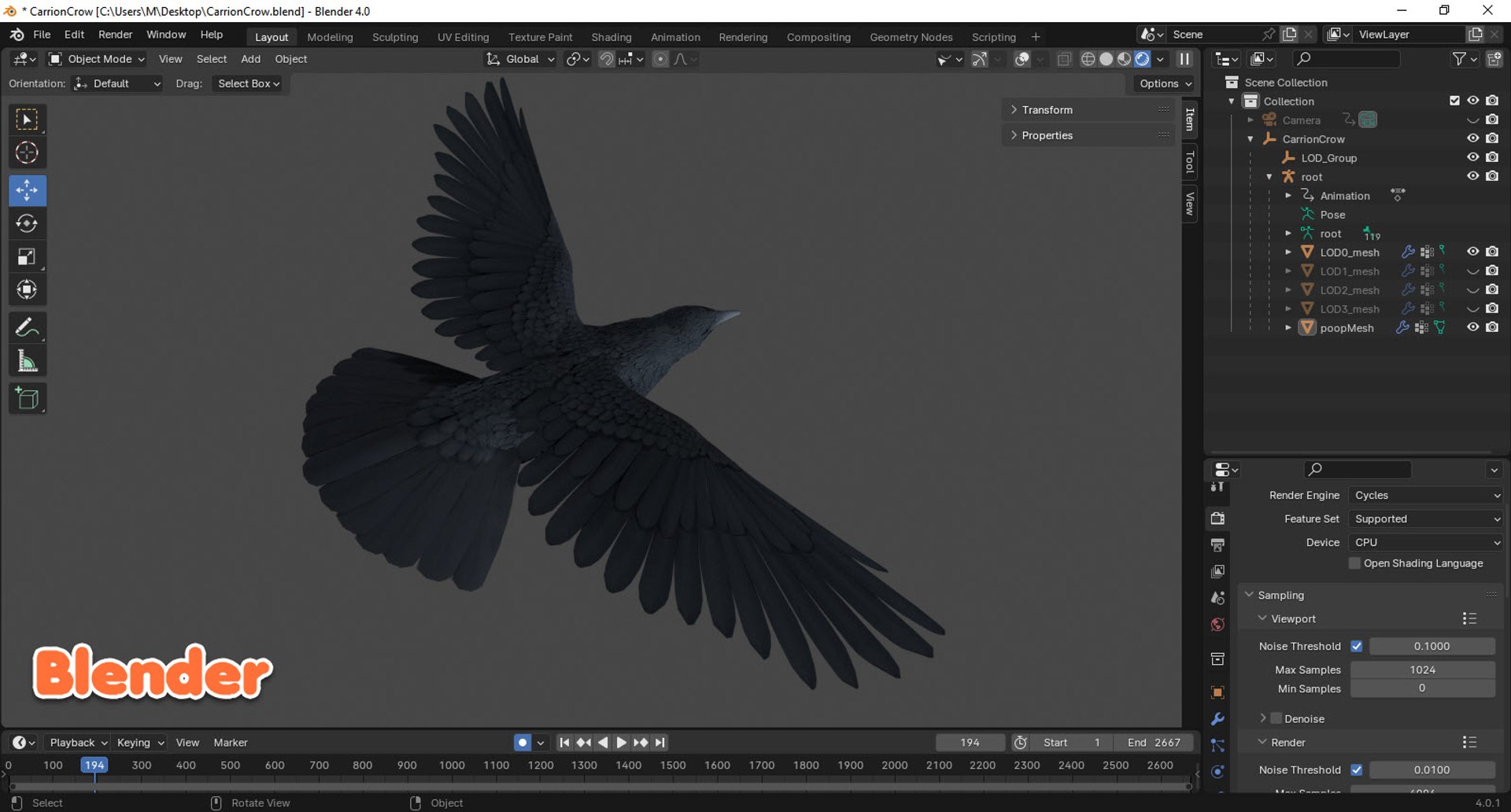 3D Realistic Animated Carrion Crow https://p.turbosquid.com/ts-thumb/zv/johT1u/jd/20240901_052334/jpg/1725223466/1920x1080/fit_q87/40a15250bb3b6698da14ef50ebdbe5729dbb8b52/20240901_052334.jpg