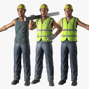 3D worker man model