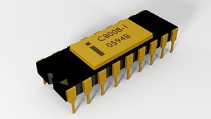 Intel C8008-1 Processor 3D