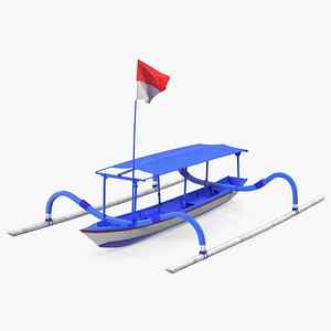Traditional Jukung Boat Blue