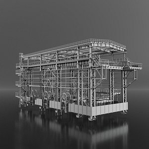 3D Industrial Metal building model