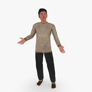 Young Cartoon Man Rigged 3D model