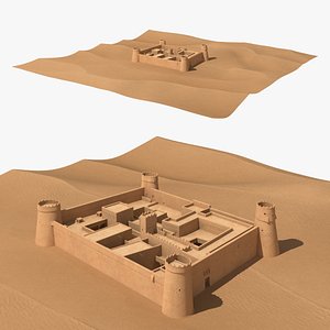 Desert Fortress on Sand 3D model