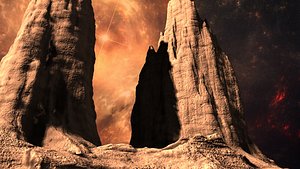 3d alien mountains