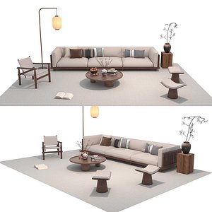 Fabric sofa set 30 3D model
