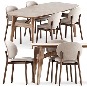 Ines chairs and Abrey dining table