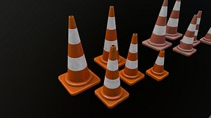 3D traffic cone 01 pbr