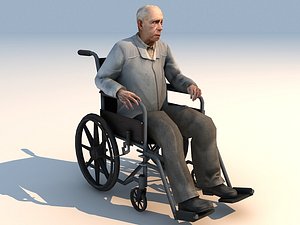 wheelchair invalid character 3d model
