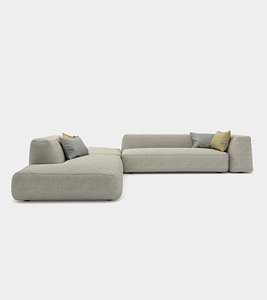 Cozy couch with round edges