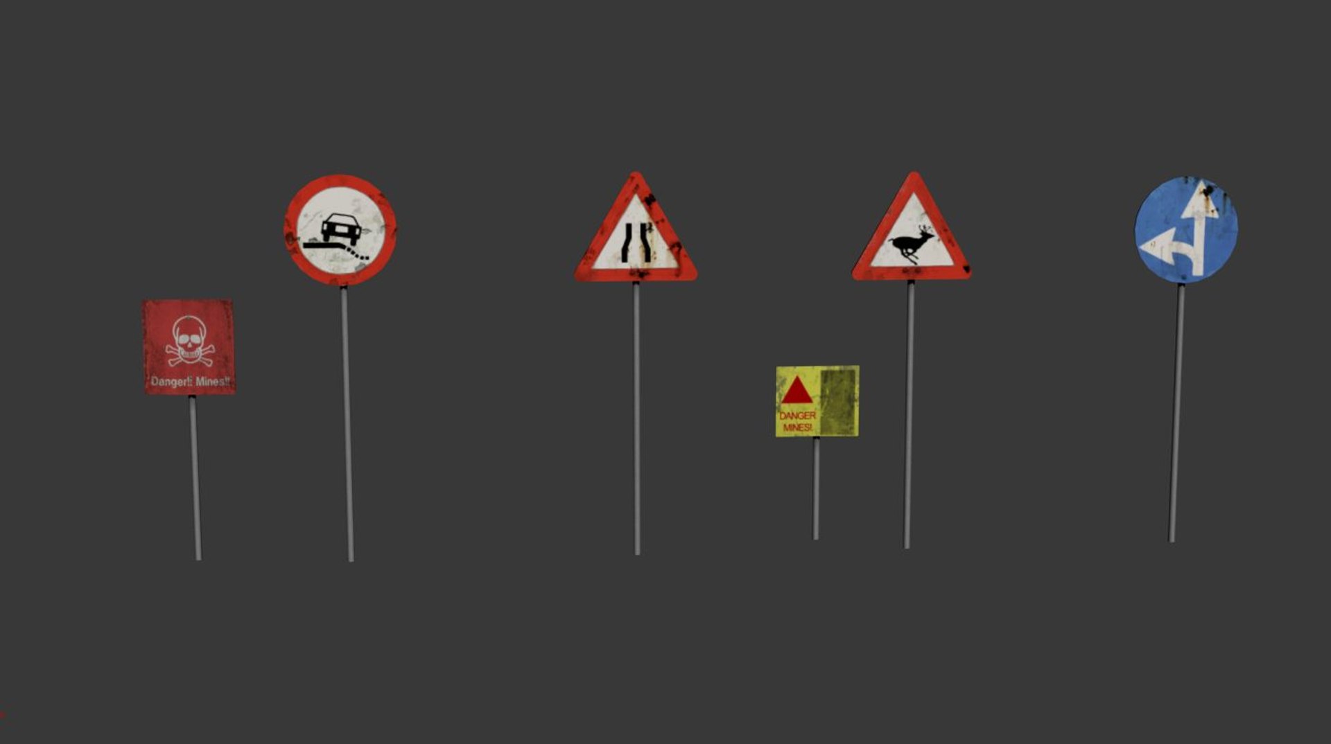 Road Signs 3d Model