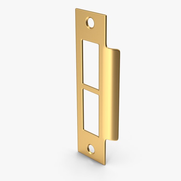 Gold Door Strike Plate 3D model