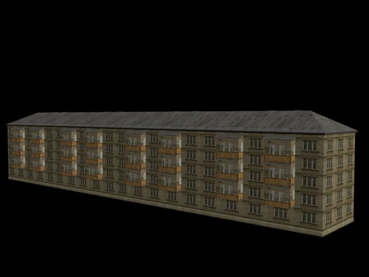3d Soviet House Hrushevka Model