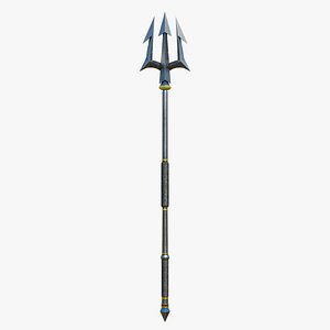 Trident Medieval Weapon PBR 3D