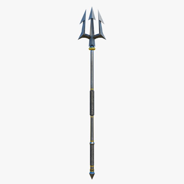 Trident Medieval Weapon PBR 3D