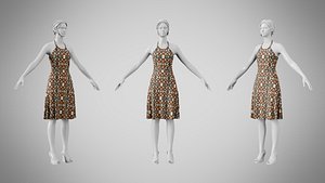 Dress 22 Abstract Organic Mosaic model
