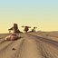 Desert Road Cartoon Scene