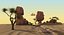Desert Road Cartoon Scene
