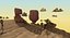 Desert Road Cartoon Scene
