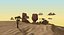 Desert Road Cartoon Scene