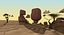 Desert Road Cartoon Scene