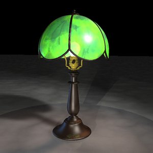 dxf stained glass tulip table lamp