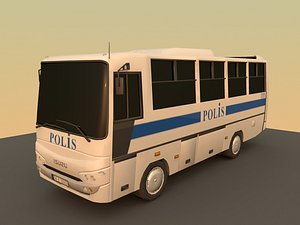 3d obj isuzu police bus