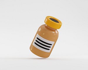 Cartoon Injection Vaccine 3D model