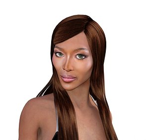 naomi campbell rigged 3D model