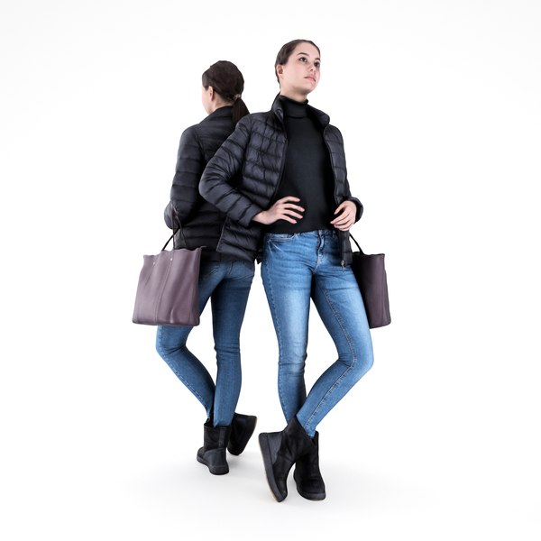 human young woman character 3D