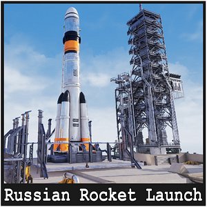 3D model Russian Rocket Launch  Modular Environment