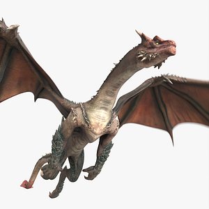 Fantasy Dragon Flying Animated Rigged For Maya
