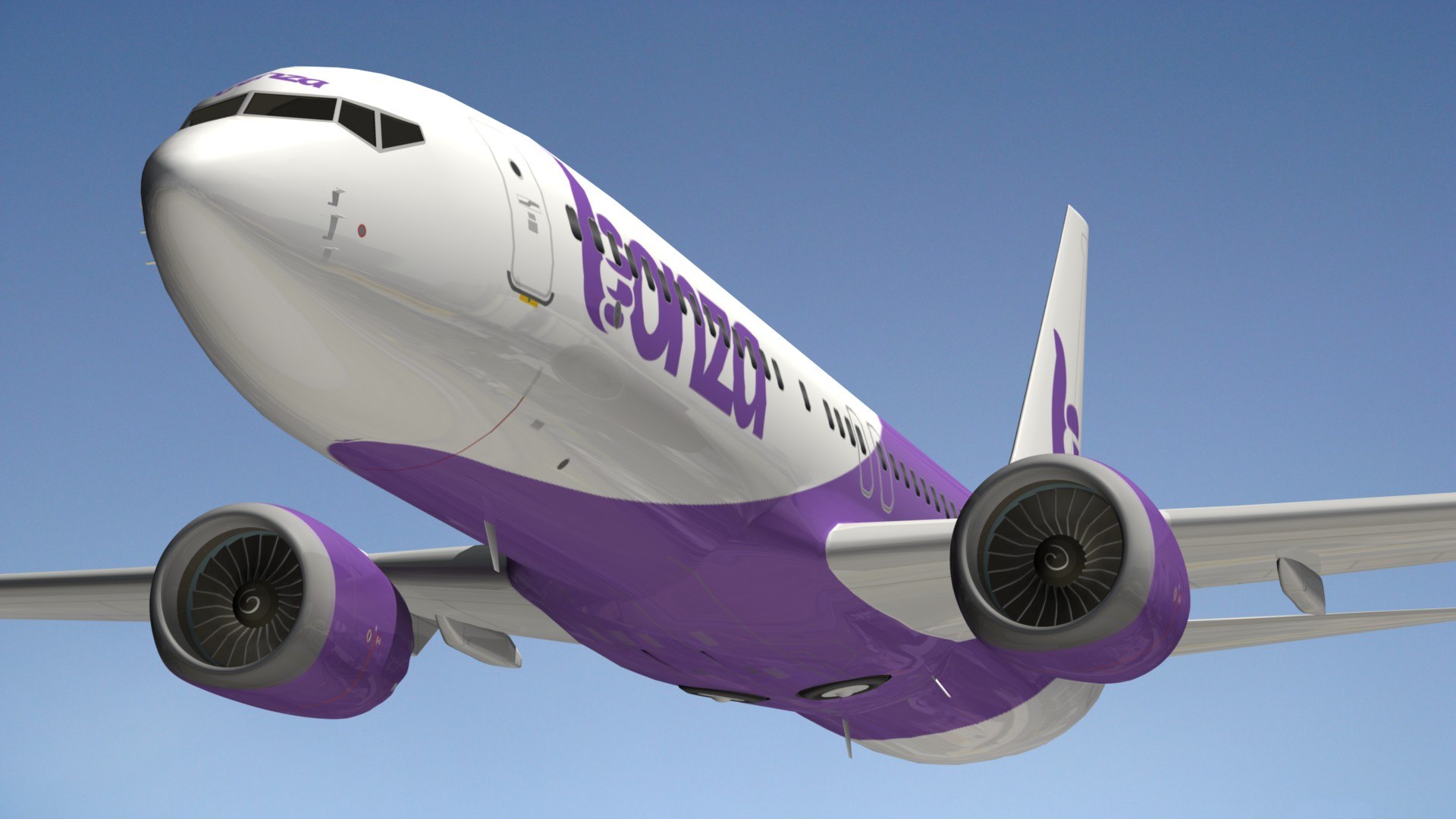 パープル Boeing 737 Max Bonza Airline 3D Model - TurboSquid 1819318