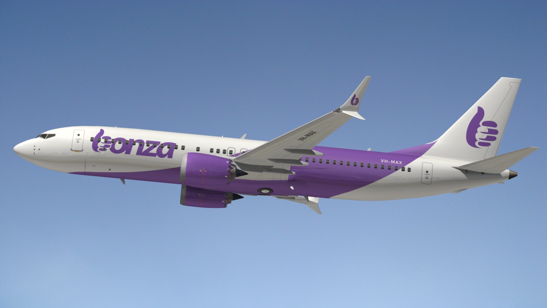 Boeing 737 Max Bonza Airline 3D Model - TurboSquid 1819318