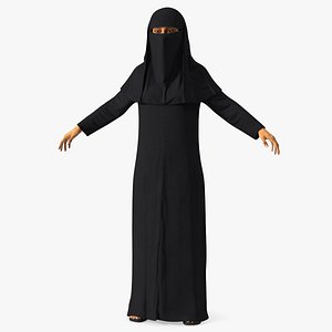 Traditional Islamic Female Attire with Niqab