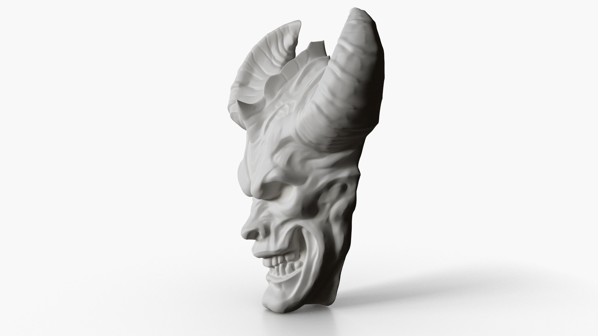 3D Demon Head Relief 1 Model - TurboSquid 2284581