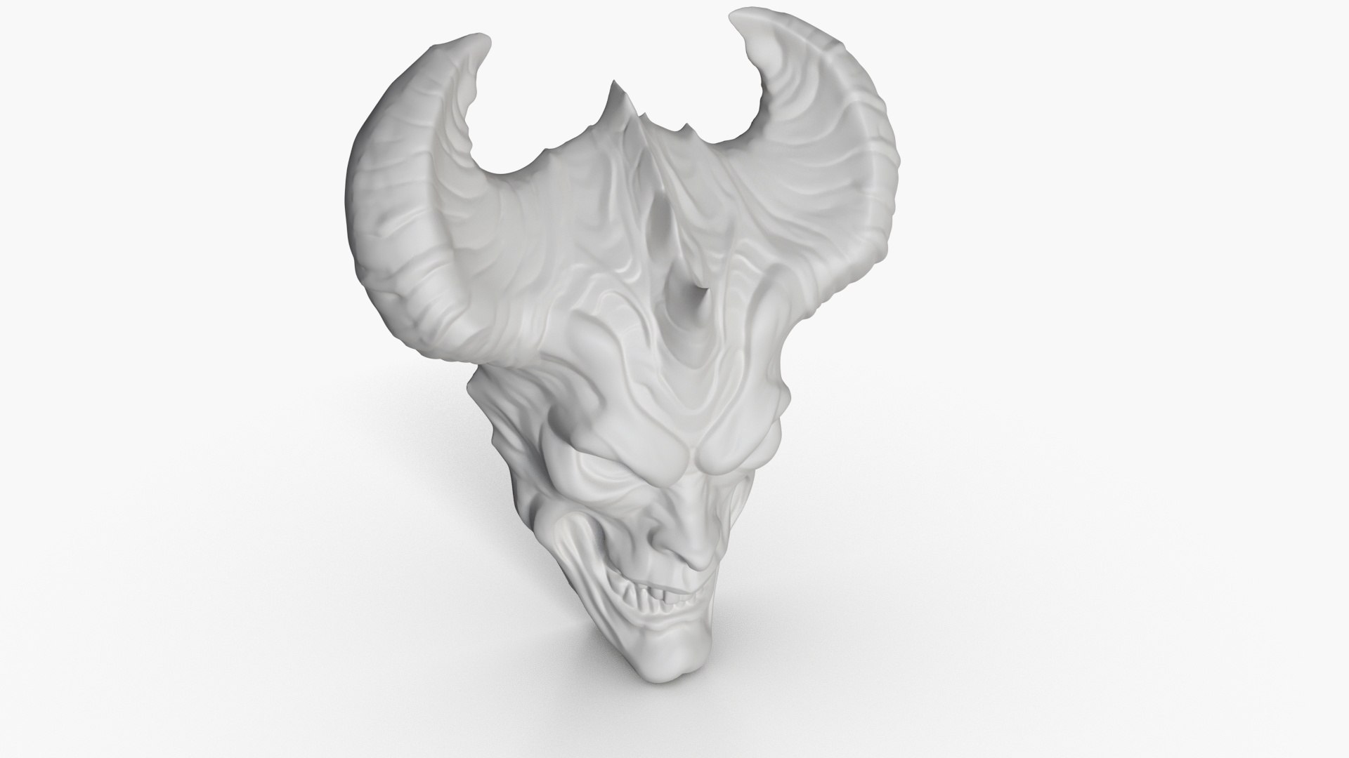 3D Demon Head Relief 1 Model - TurboSquid 2284581