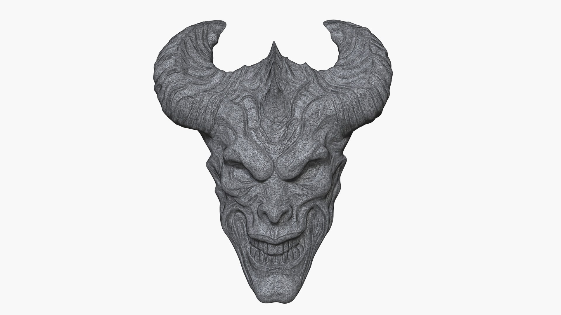 3D Demon Head Relief 1 Model - TurboSquid 2284581