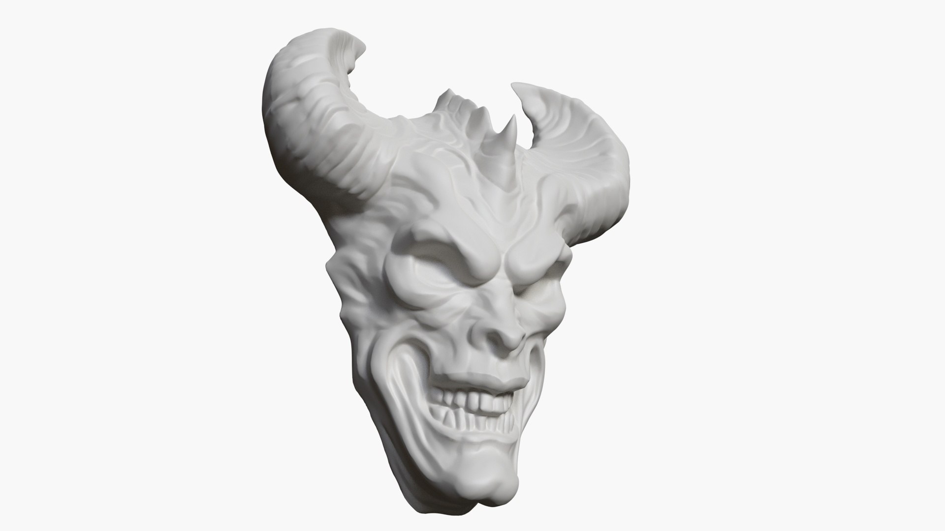 3D Demon Head Relief 1 Model - TurboSquid 2284581