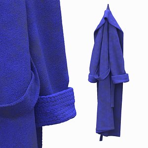 3D Hooked Bathrobe Blue