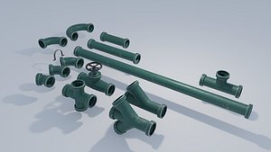 3D model Large Metal Pipes 4K and 2K