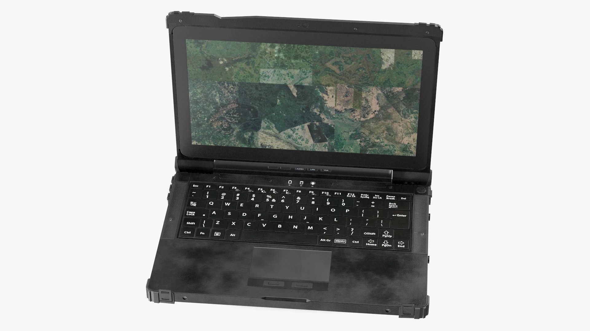 Shockproof Laptop Black Metal 3D model preview
